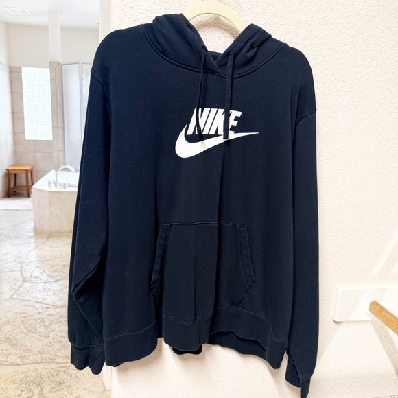 Nike Sportswear Club Large Logo Fleece Hoodie Black 2X Plus - Picture 2 of 6